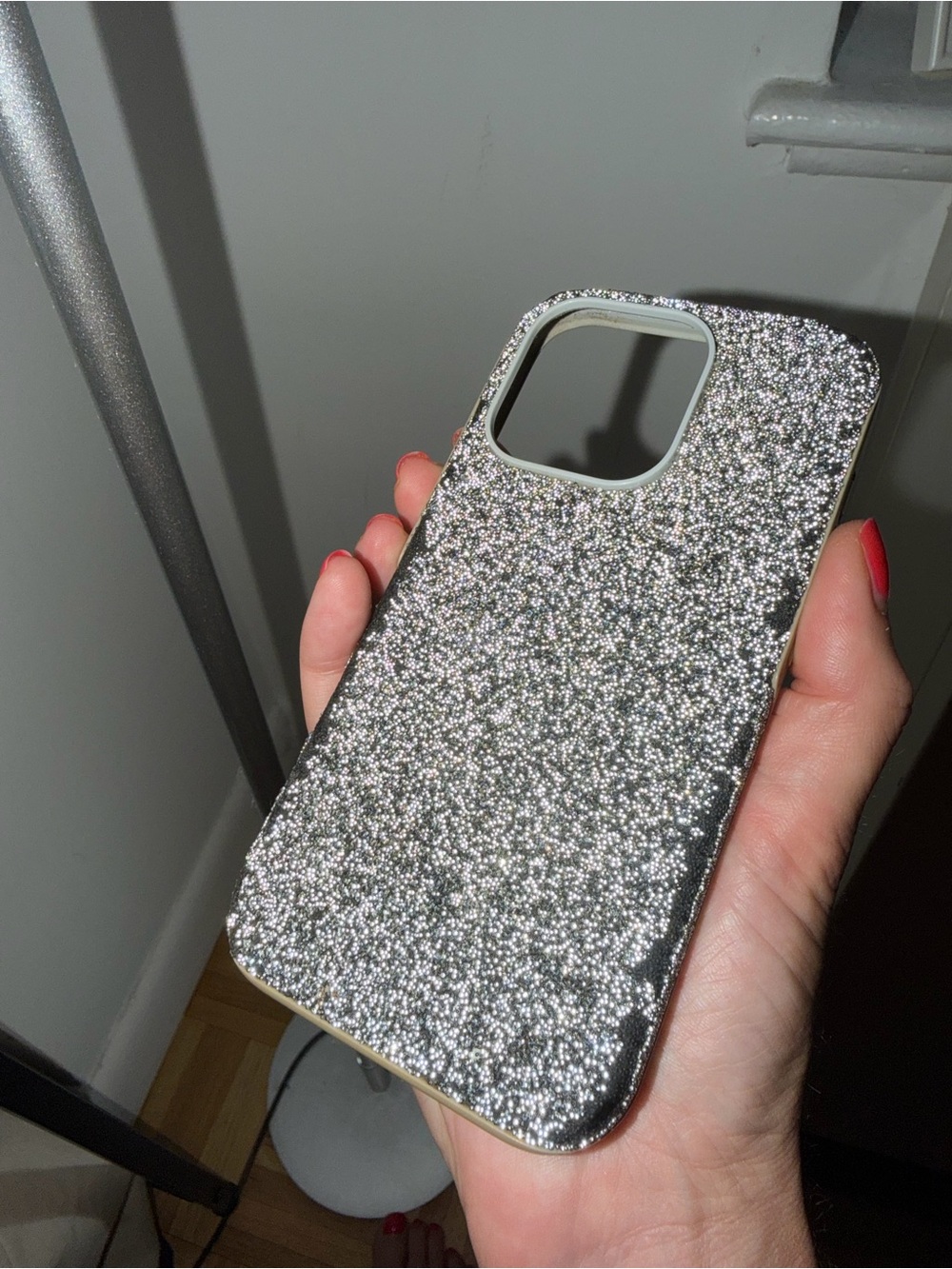 Swarovski genuine crystal silver- Black Protective Phone Case for iPhone 16